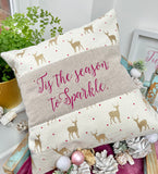 Sparkly reindeer cushion