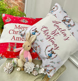 First Christmas Peter Rabbit cushion