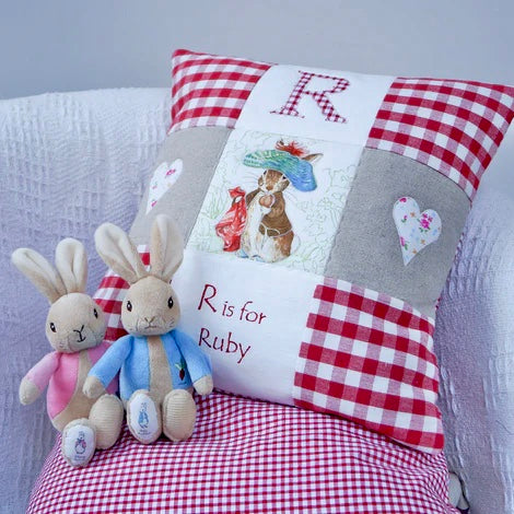 Beatrix Potter© Alphabet Cushion Red