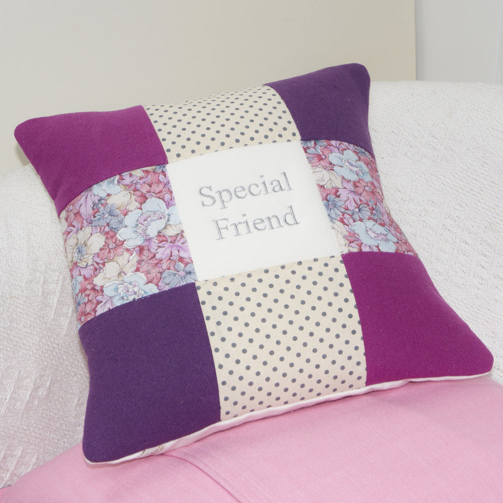 Special Friend Cushion Pink And Purple Tuppenny House Designs
